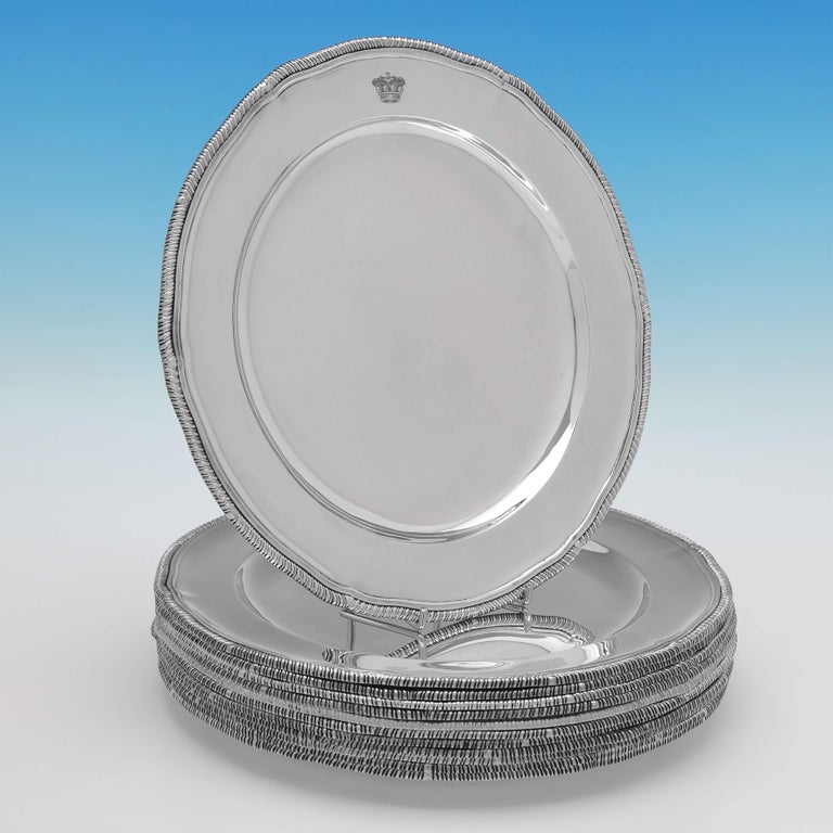 400 Oz Edwardian Sterling Silver Set of 12 Plates and 12 Soup Plates