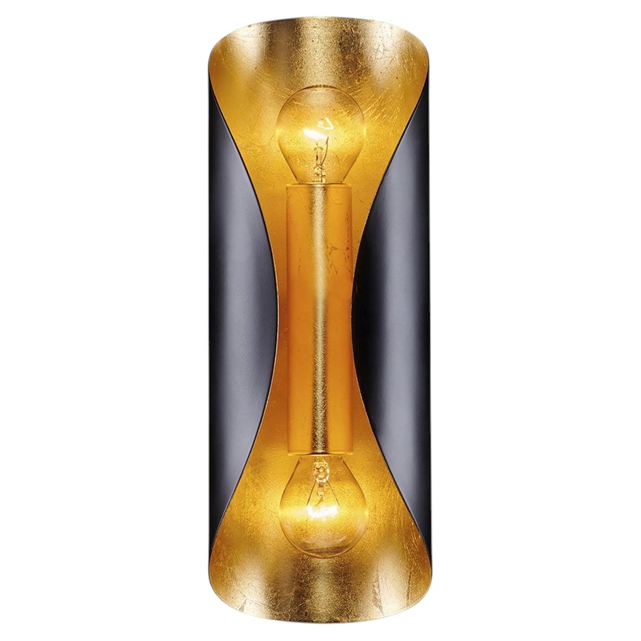4000/A2 Sconce a 2 luci in nero e oro in vendita
