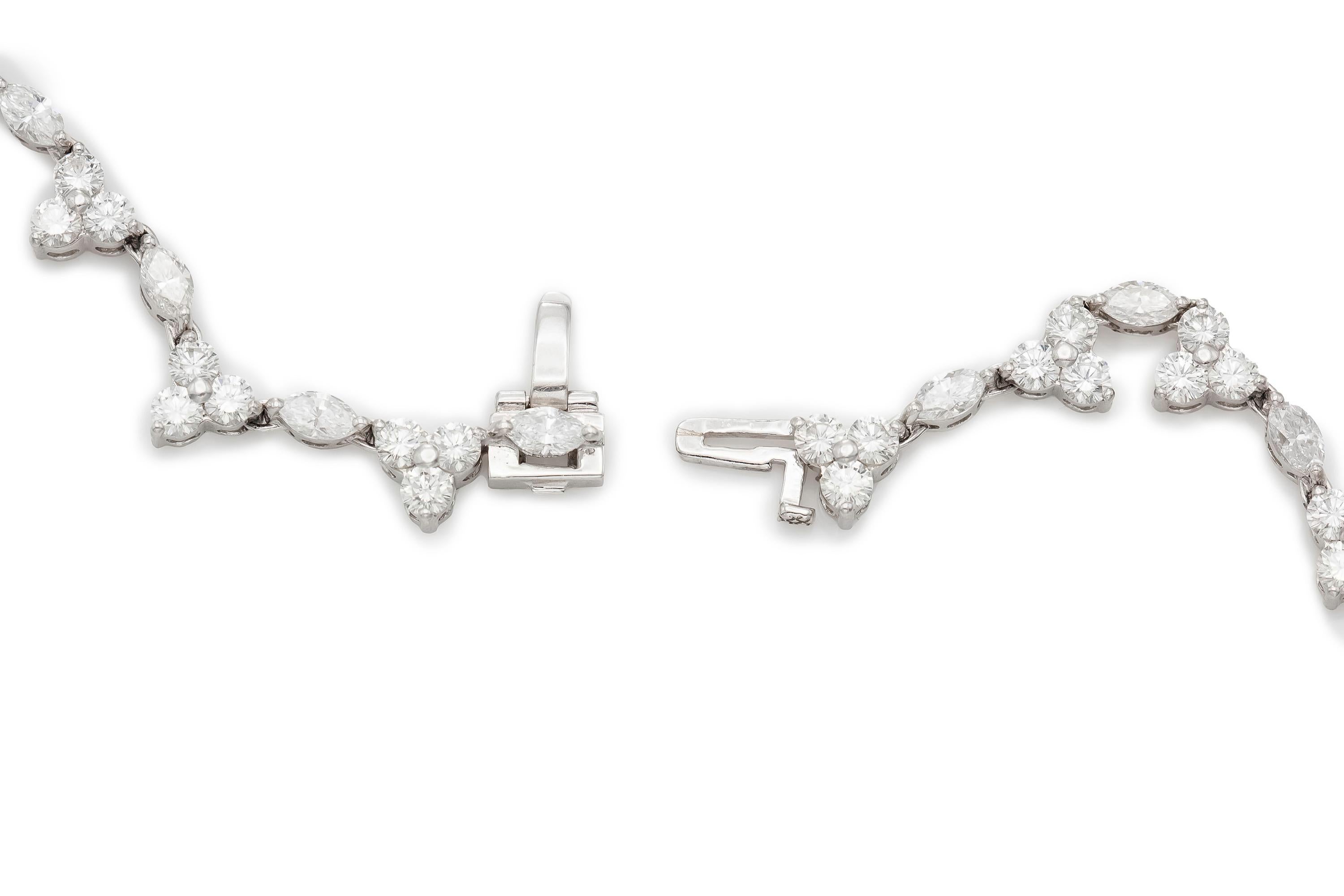 Pear Cut 40.00 Carat Multicut Diamond Necklace