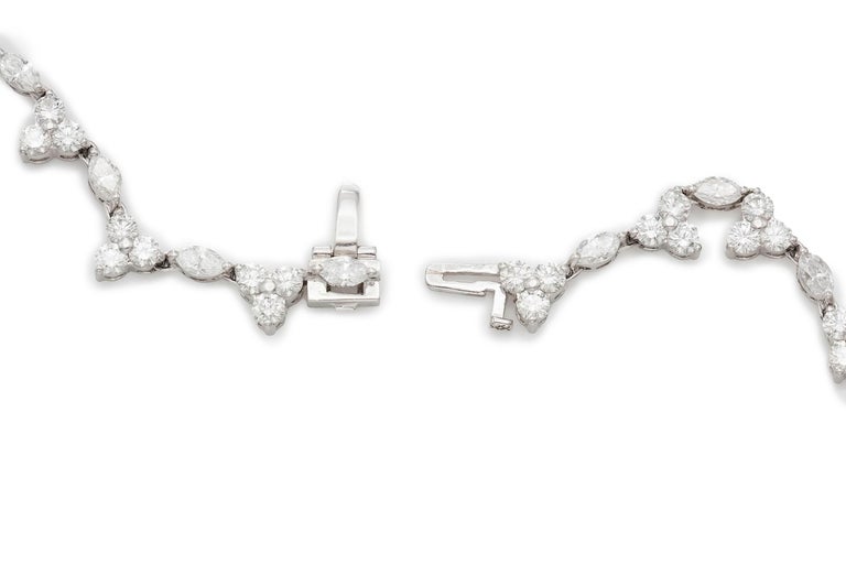 Pear Cut 40.00 Carat Multicut Diamond Necklace For Sale
