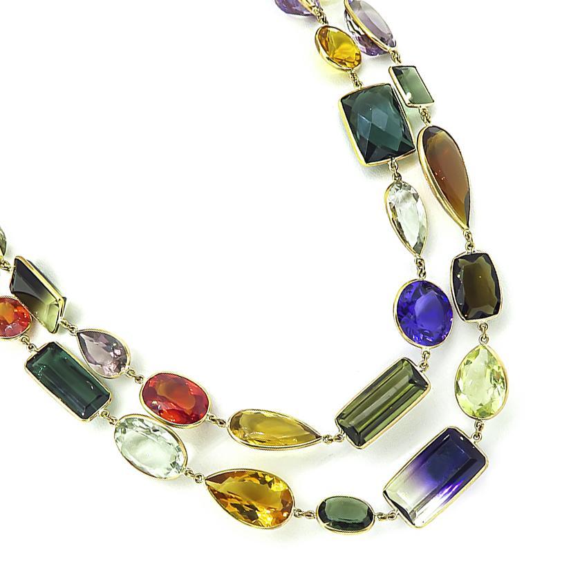 400.00ct Collar de Oro con Piedras Semipreciosas Multicolor en Bueno estado para la venta en New York, NY