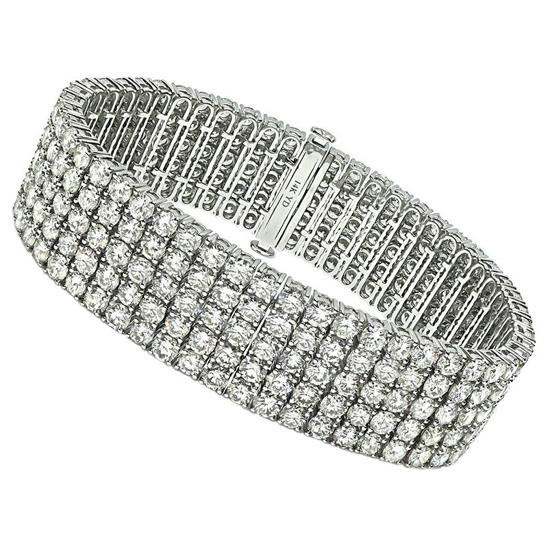 Bracciale in oro bianco 14k con diamanti da 40,00 ct