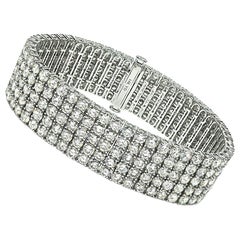 40.00ct Diamond 14k White Gold Bracelet
