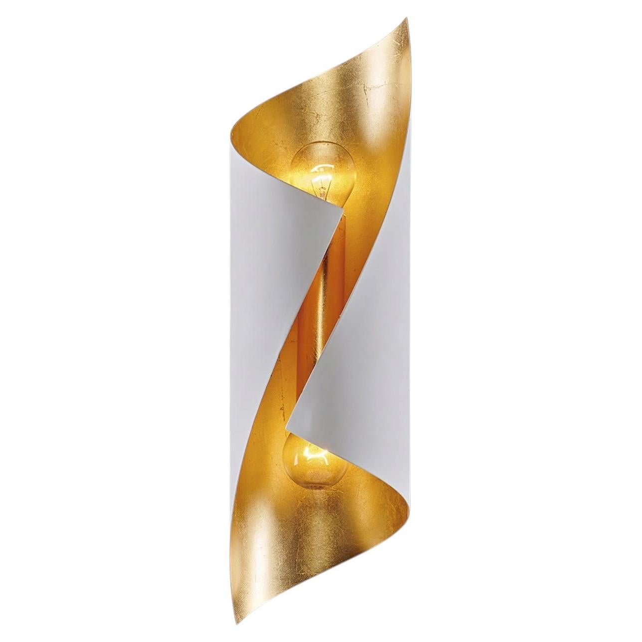 4002/A2 2-Light White and Gold Sconce For Sale