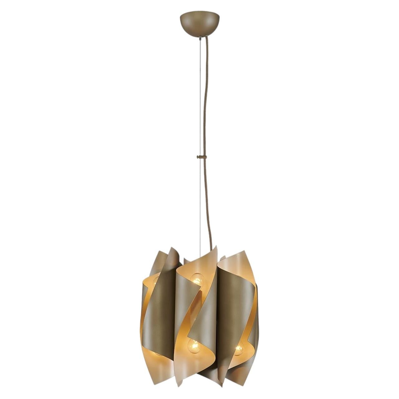 4002/S12 Lampada a sospensione a 12 luci color taupe e avorio