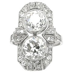 Antique 4.00carat Art Deco Double Diamond Ring