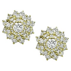 4.00ct Diamond 18k Yellow Gold Earrings