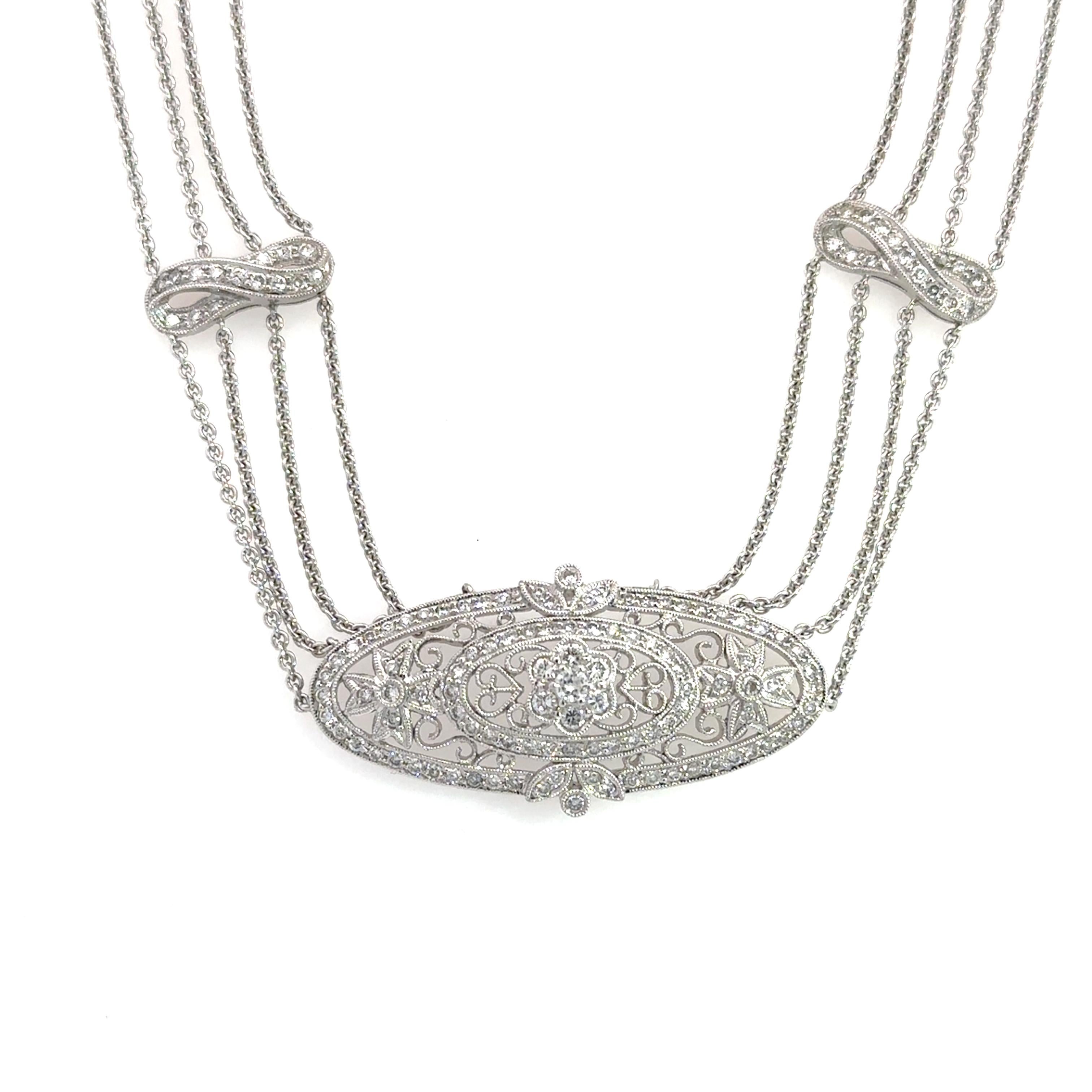 Femenino o masculino 4.00CT Diamond 18KT White Gold Choker Necklace en venta