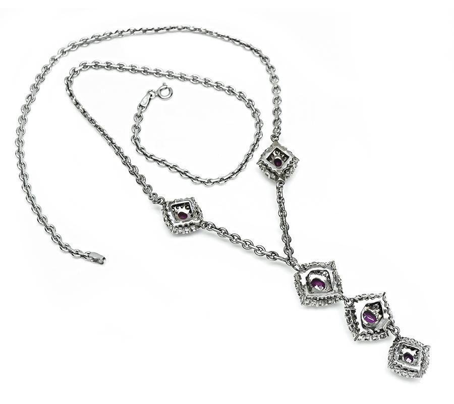 Collier en or 4.00ct Diamond 5.00ct Ruby Bon état - En vente à New York, NY