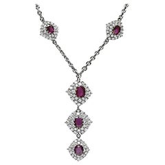 4.00ct Diamant 5.00ct Rubin Gold Halskette