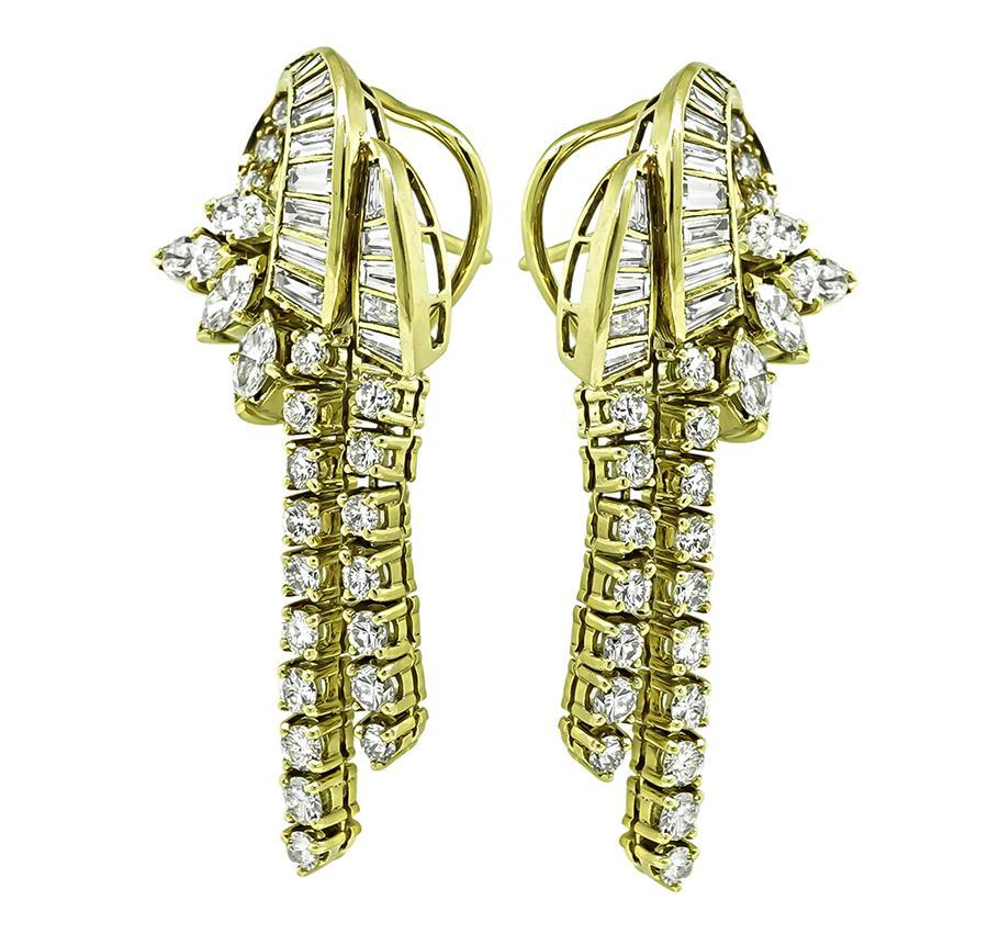 Round Cut 4.00ct Diamond Gold Earrings
