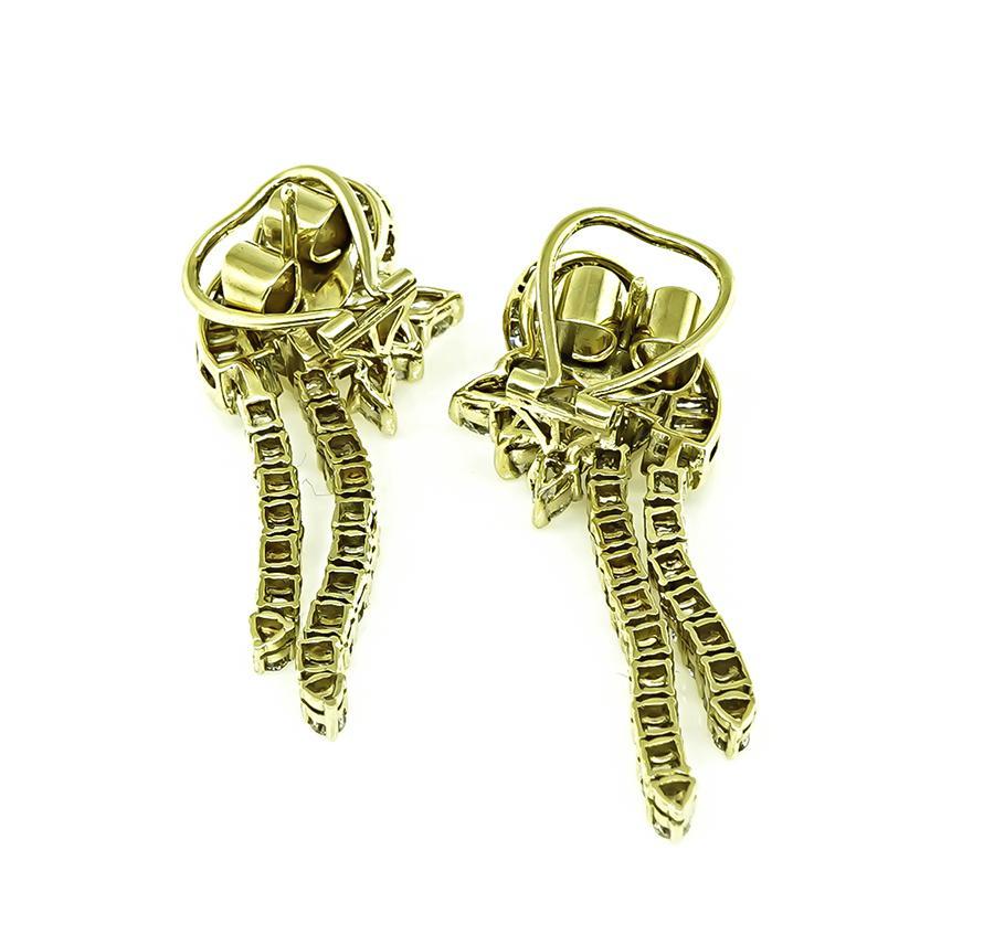 4.00ct Diamond Gold Earrings In Good Condition In New York, NY