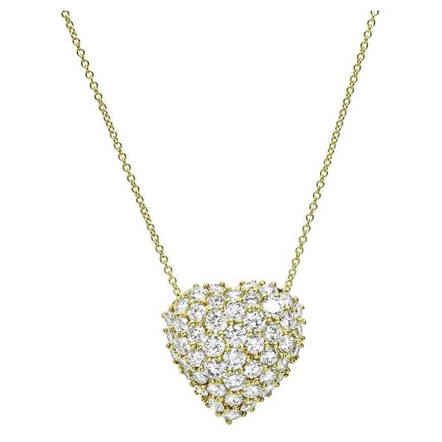 4.00ct Diamond Gold Heart Pendant Necklace