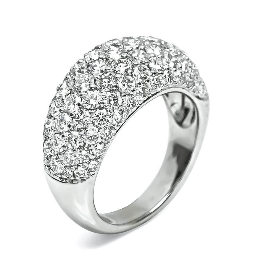 Round Cut 4.00ct Diamond Gold Ring For Sale