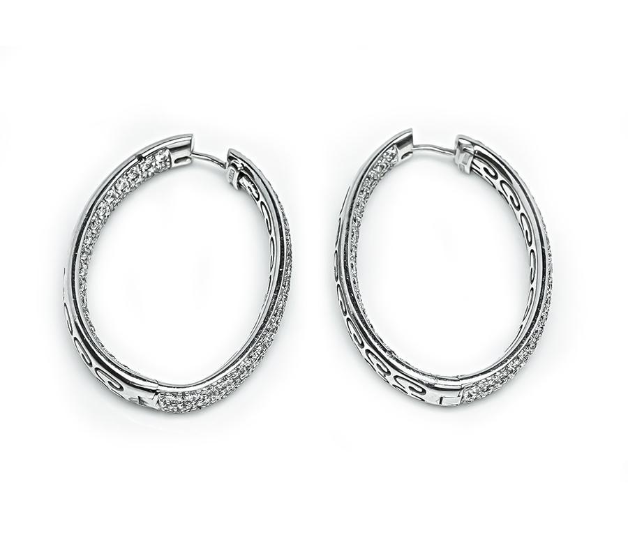 Orecchini a cerchio con diamante 4,00ct Inside Out In condizioni buone in vendita a New York, NY