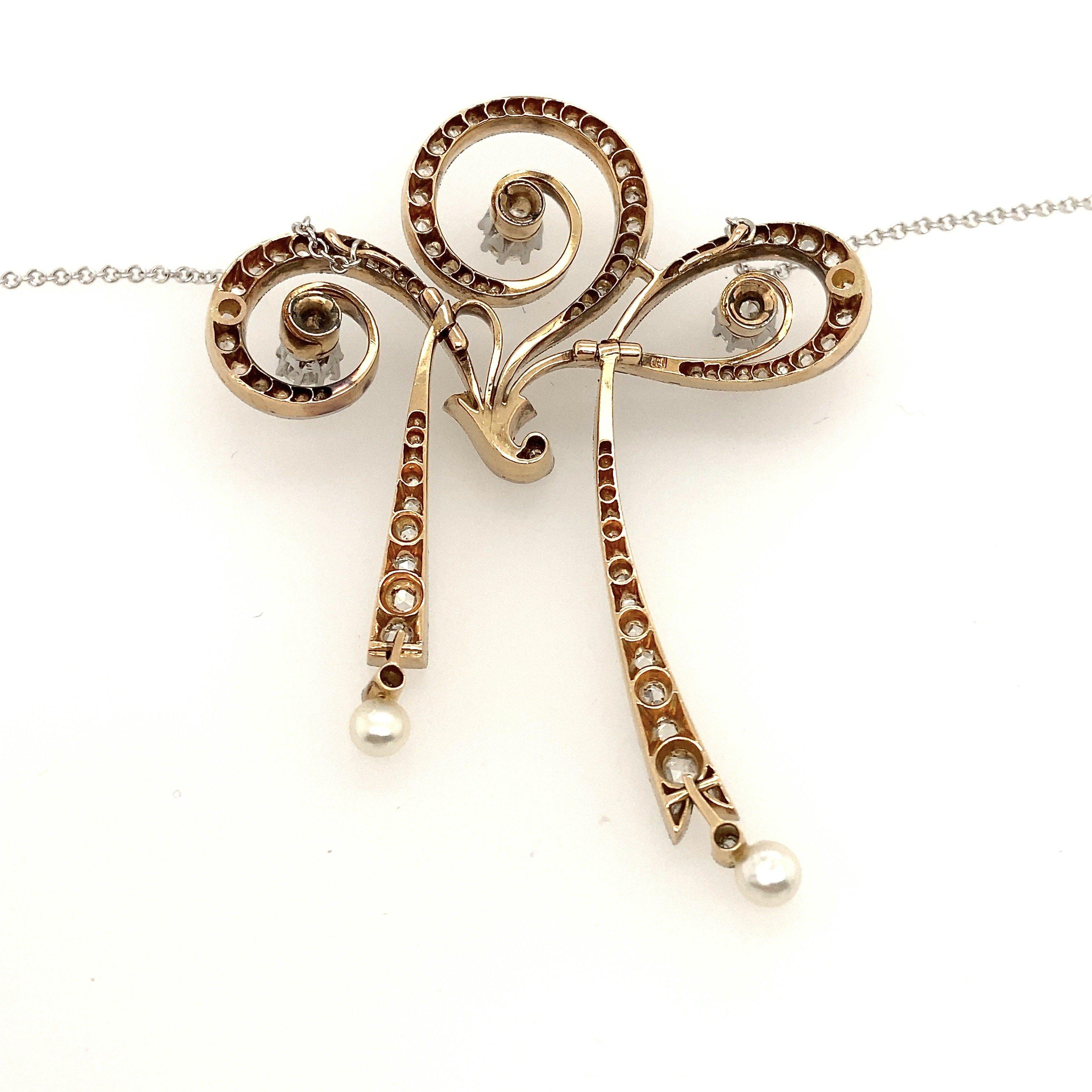 Collier antique Art Déco en platine et or 18 carats avec 4.00CT diamants et rapport GIA en vente 1