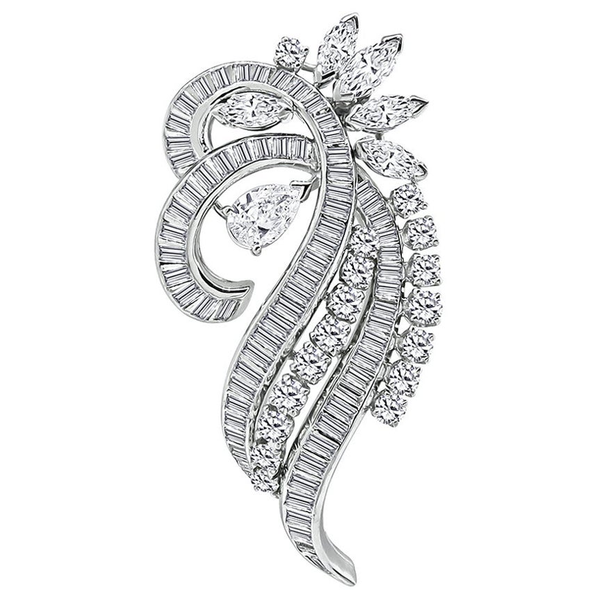 4,00 Karat Diamant-Platin-Anstecknadel
