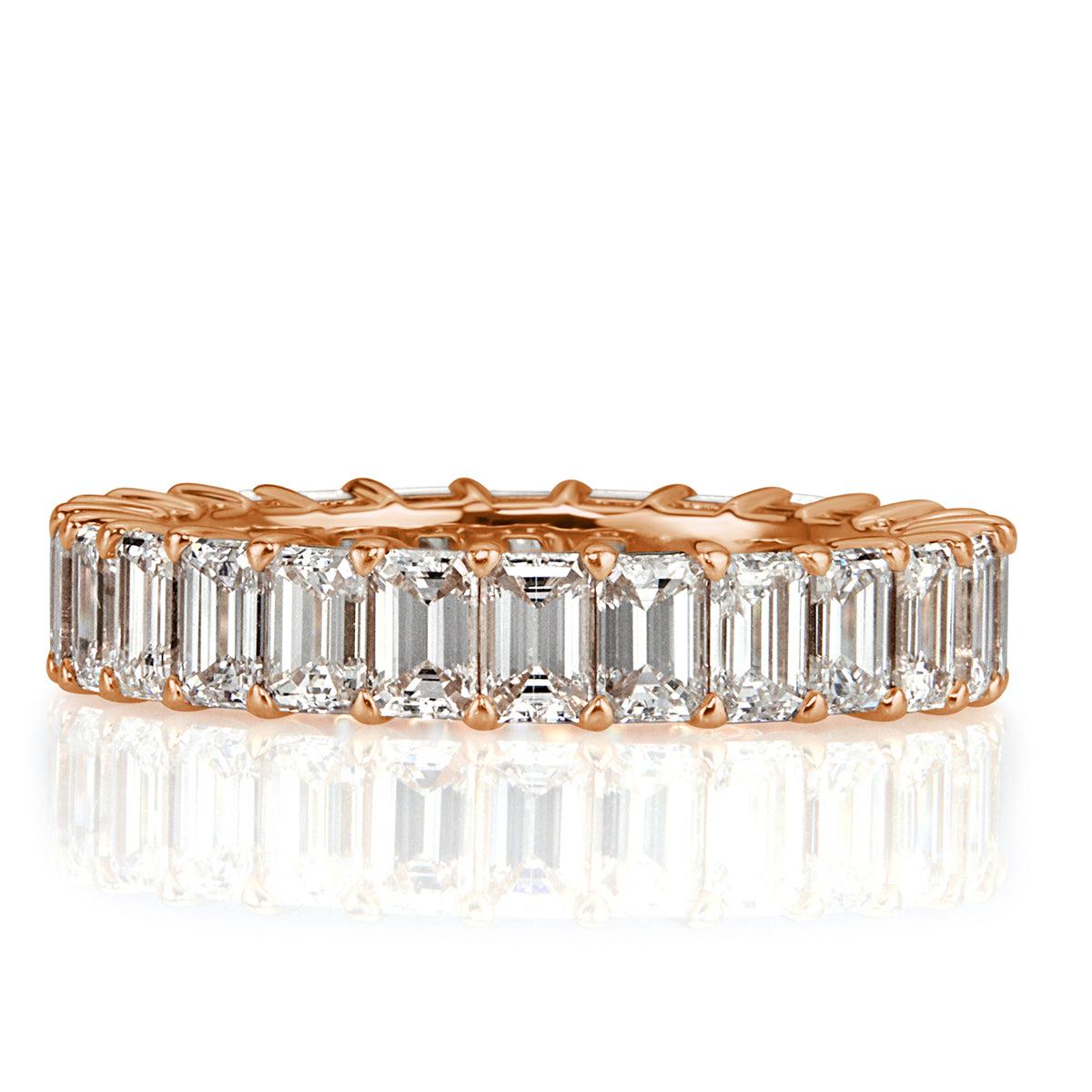 4.00ct Emerald Cut Diamond Eternity Band in 18k Rose Gold