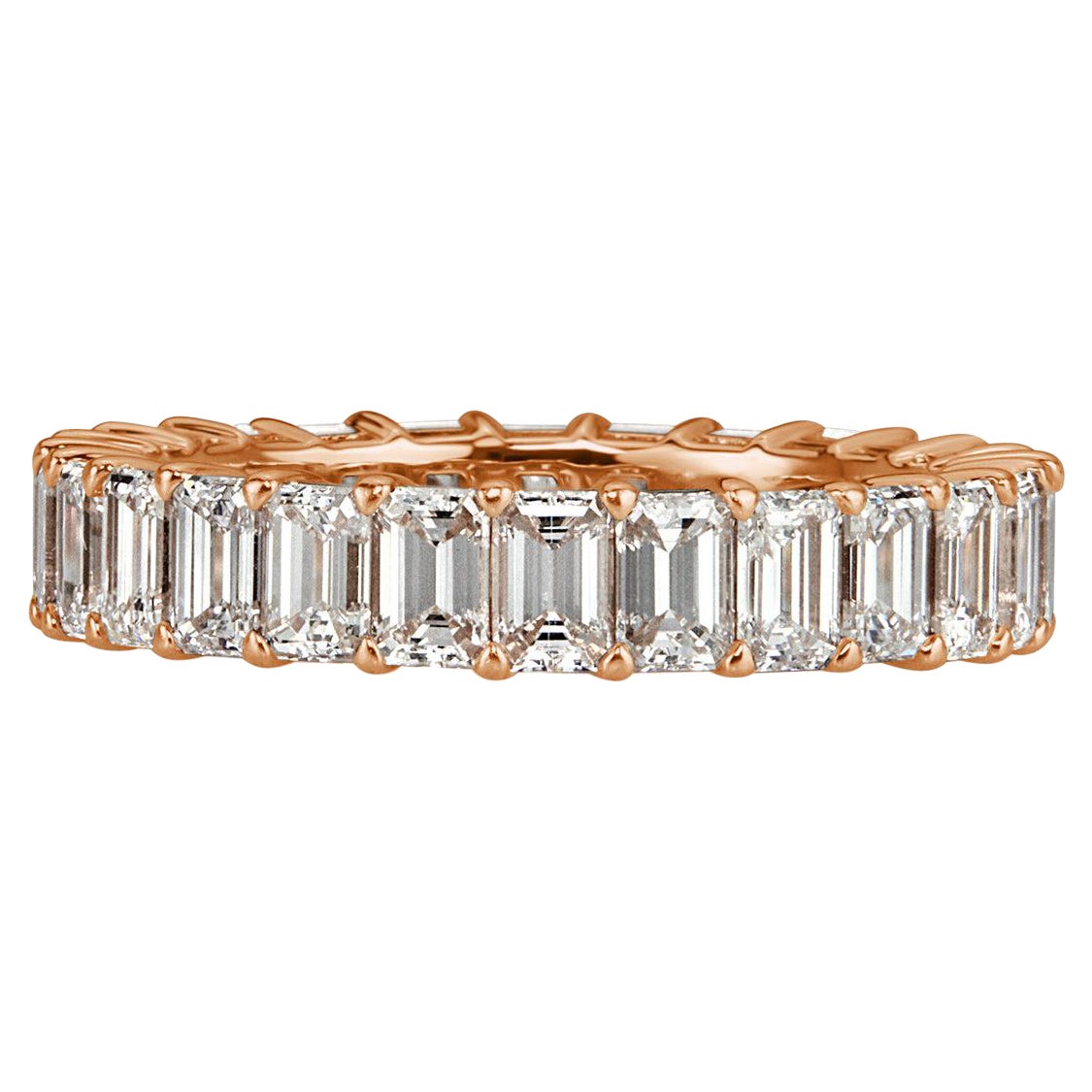 4.00ct Emerald Cut Diamond Eternity Band in 18k Rose Gold en vente