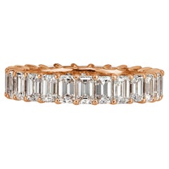 4.00ct Emerald Cut Diamond Eternity Band in 18k Rose Gold