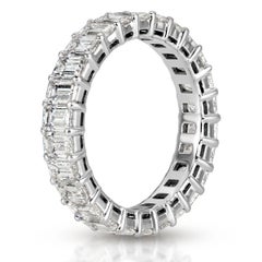 4.00ct Emerald Cut Diamond Eternity Band in 18k White Gold
