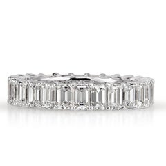4.00ct Emerald Cut Diamond Eternity Band in 18k White Gold