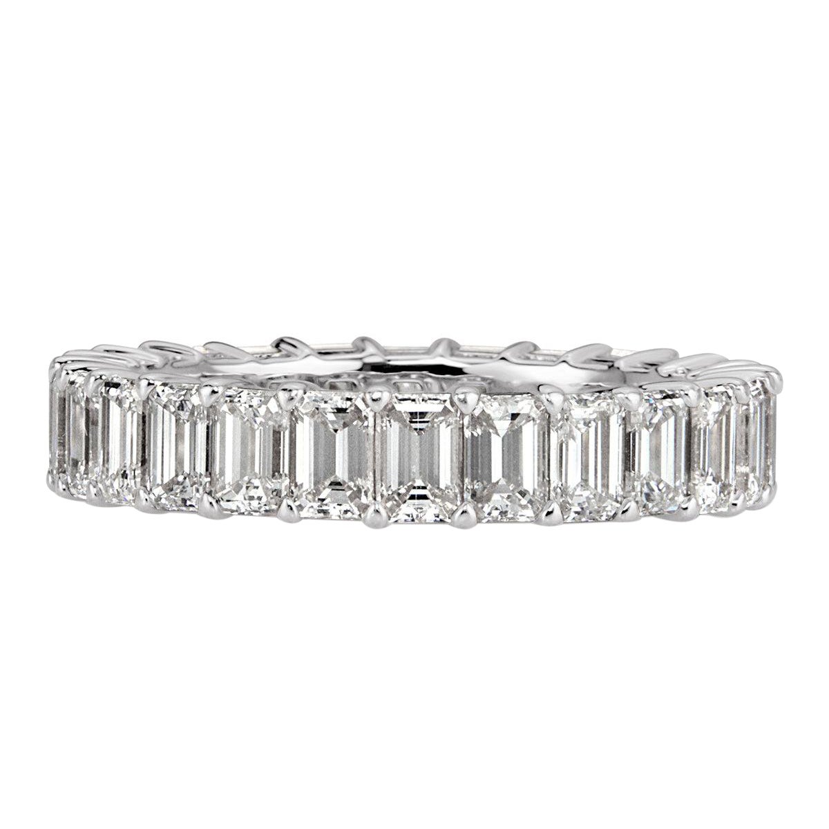 4.00ct Emerald Cut Diamond Eternity Band in 18k White Gold