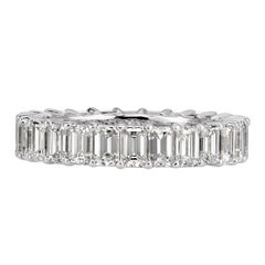 4.00ct Emerald Cut Diamond Eternity Band in 18k White Gold