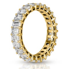 4.00ct Emerald Cut Diamond Eternity Band in 18k Yellow Gold