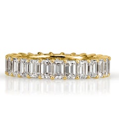 4.00ct Emerald Cut Diamond Eternity Band in 18k Yellow Gold