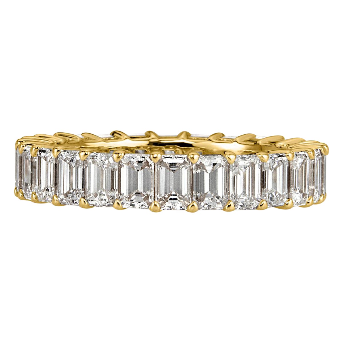 4.00ct Emerald Cut Diamond Eternity Band in 18k Yellow Gold