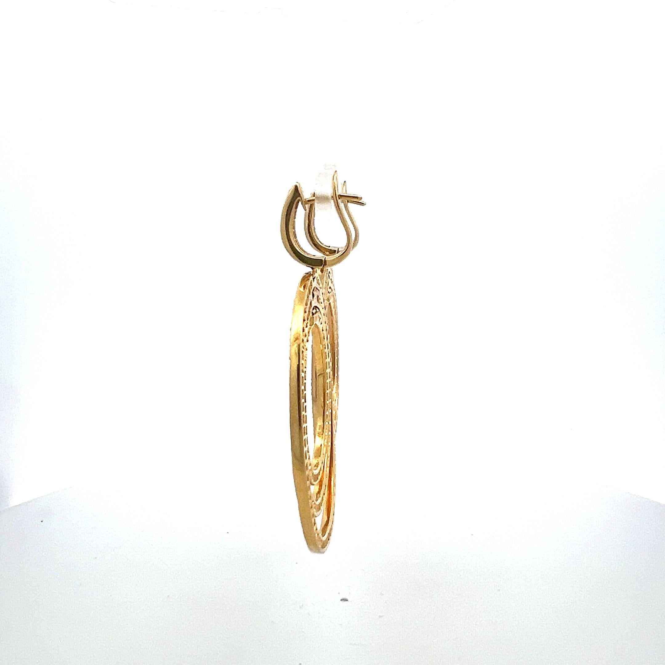 Orecchini pendenti con diamanti multi ovali da 4,00 carati G VS2 in oro giallo 18 carati in vendita 4