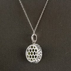 4.00Ct Natural Peridot and Diamond 14K Solid White Gold Necklace