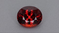 4.00ct Oval Orangy Red Spessartite Garnet GIA