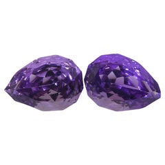 4,00 Karat birnenförmiger Amethyst 'Hypatia' Fantasie/Fancy-Schliff Paar