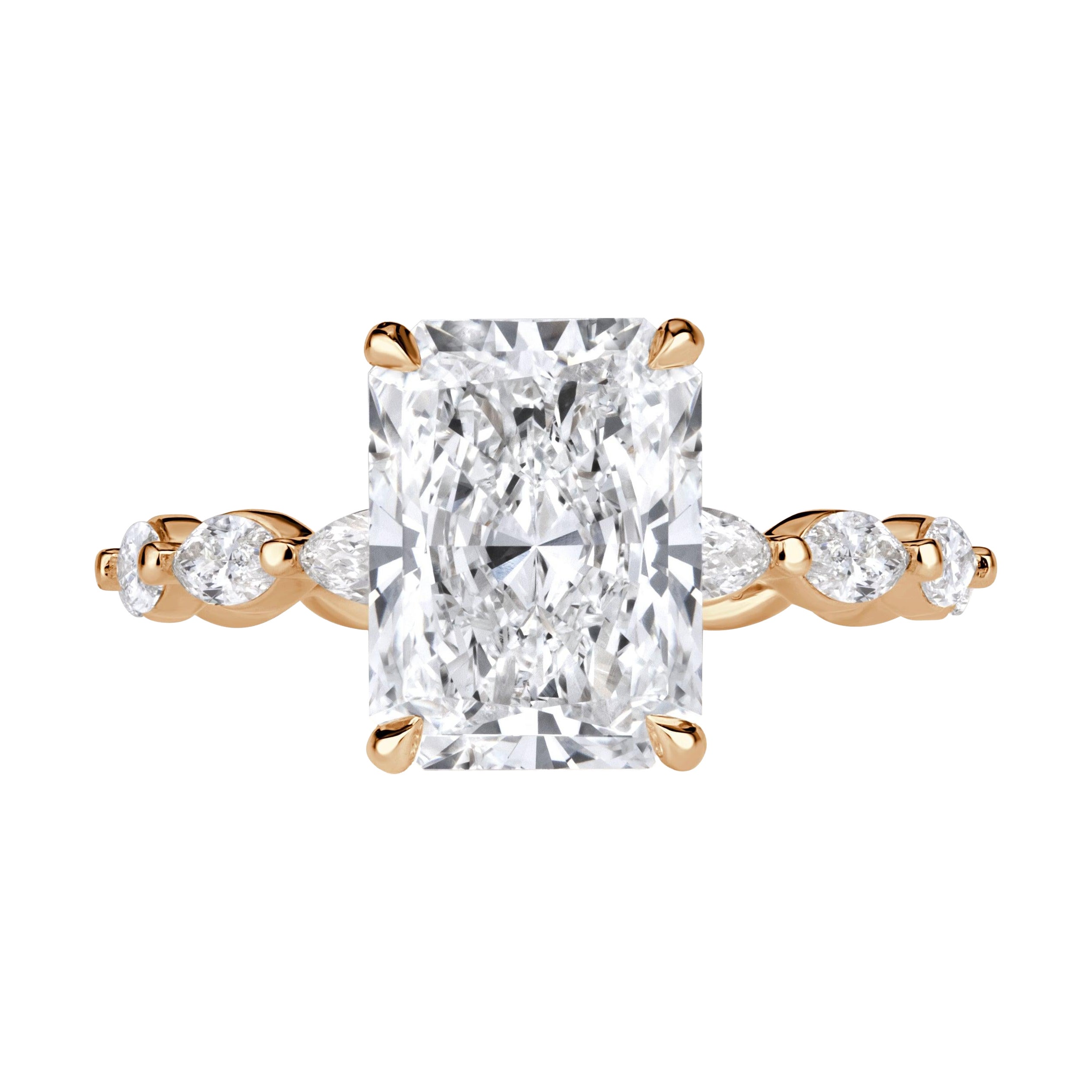 4.00ct Radiant Cut Lab Grown Diamond Engagement Ring