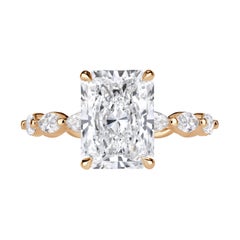 4.00ct Radiant Cut Lab Grown Diamond Engagement Ring