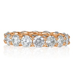 4.00ct Round Brilliant Cut Diamond Eternity Band in 18k Rose Gold