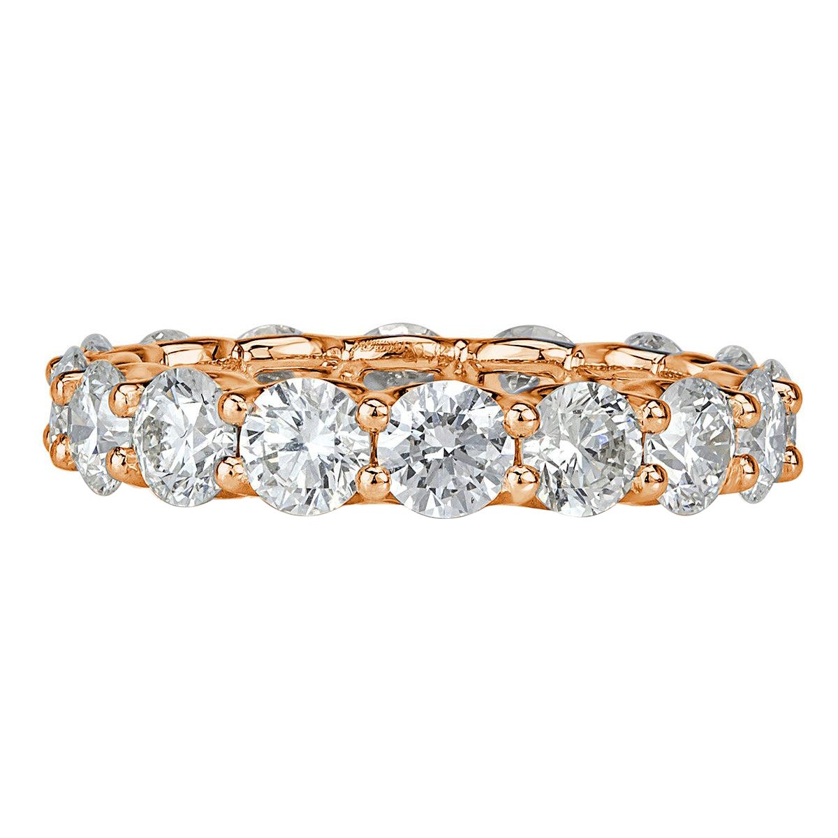 4.00ct Round Brilliant Cut Diamond Eternity Band in 18k Rose Gold For Sale
