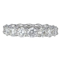 4.00ct Round Brilliant Cut Diamond Eternity Band in 18k White Gold