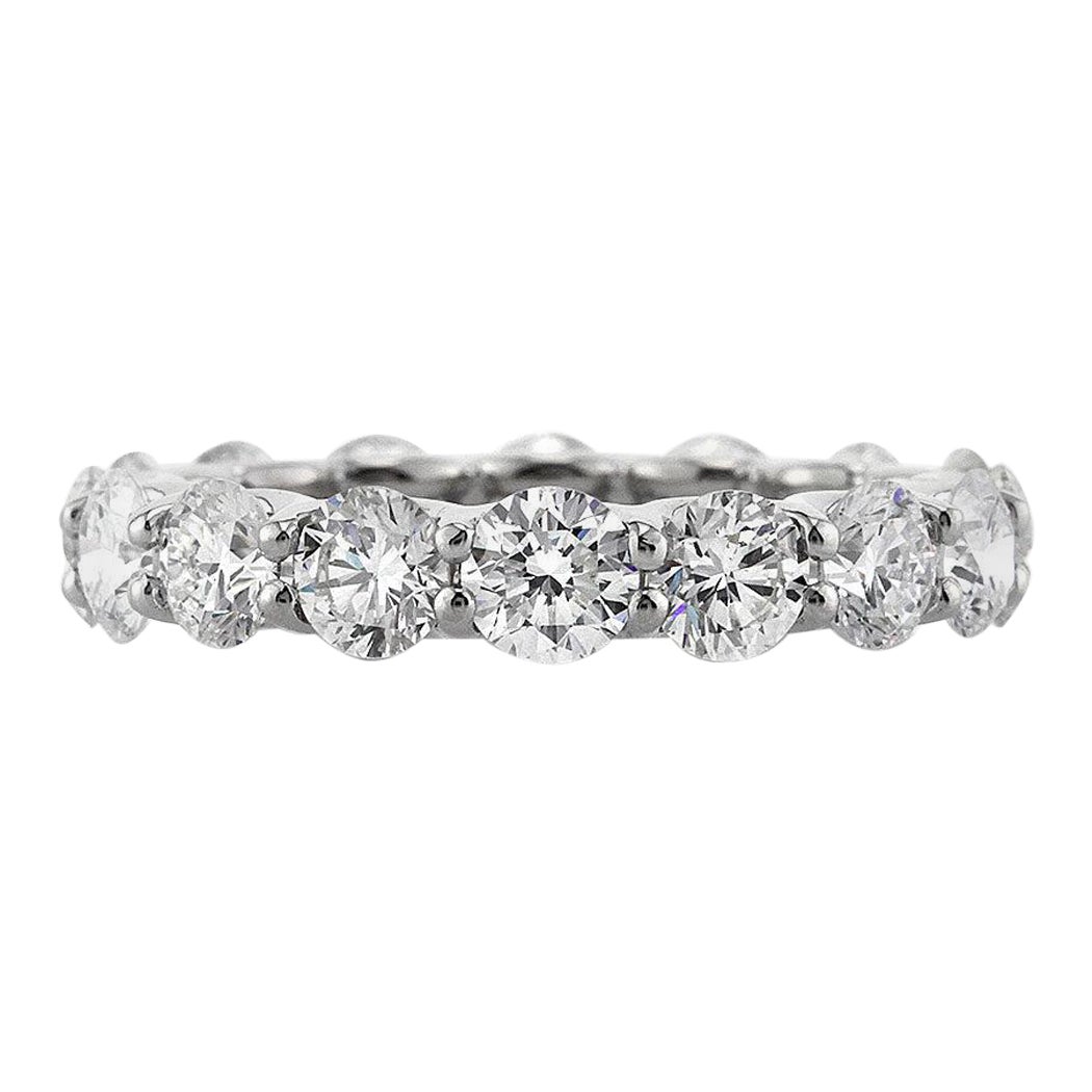 4.00ct Round Brilliant Cut Diamond Eternity Band in 18k White Gold