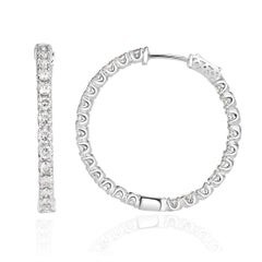 4.00ct Round Brilliant Cut Diamond Hoop Earrings