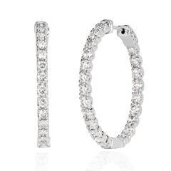 4.00ct Round Brilliant Cut Diamond Hoop Earrings