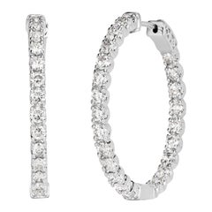 4.00ct Round Brilliant Cut Diamond Hoop Earrings
