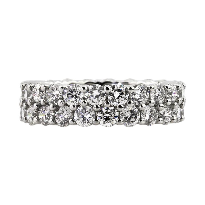 4.00ct Round Brilliant Cut Two Row Diamond Eternity Band For Sale