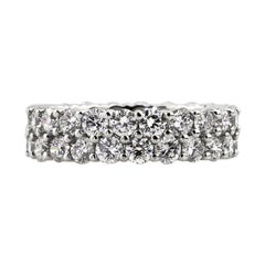 4.00ct Round Brilliant Cut Two Row Diamond Eternity Band