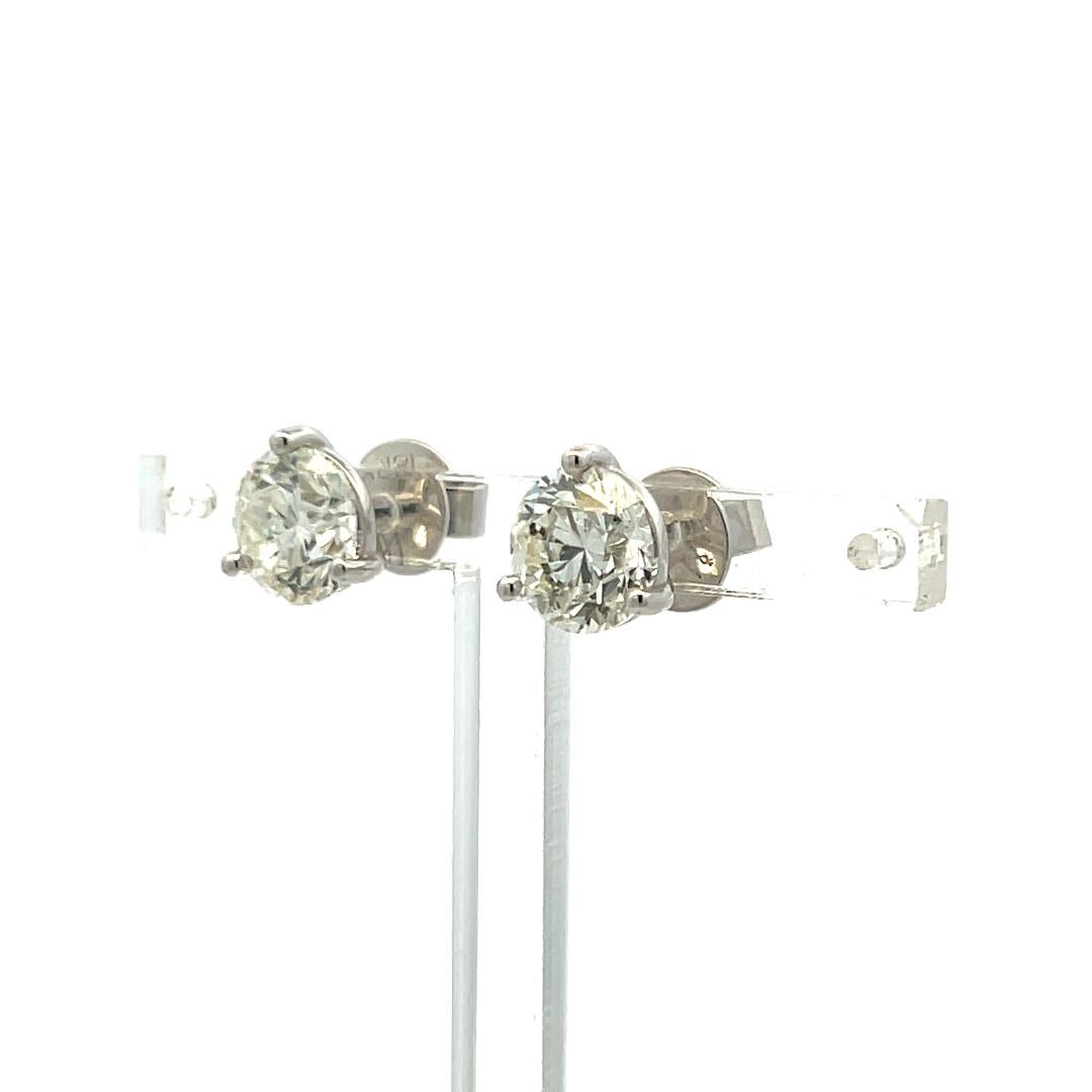 Orecchini con diamanti tondi e brillanti da 4,00ct in oro bianco 18K con GIA (I SI2) in vendita 1