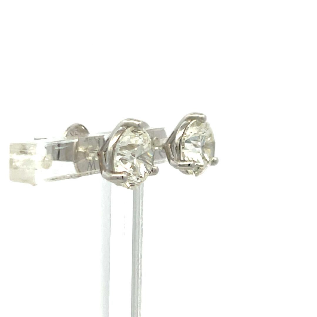 Orecchini con diamanti tondi e brillanti da 4,00ct in oro bianco 18K con GIA (I SI2) in vendita 2