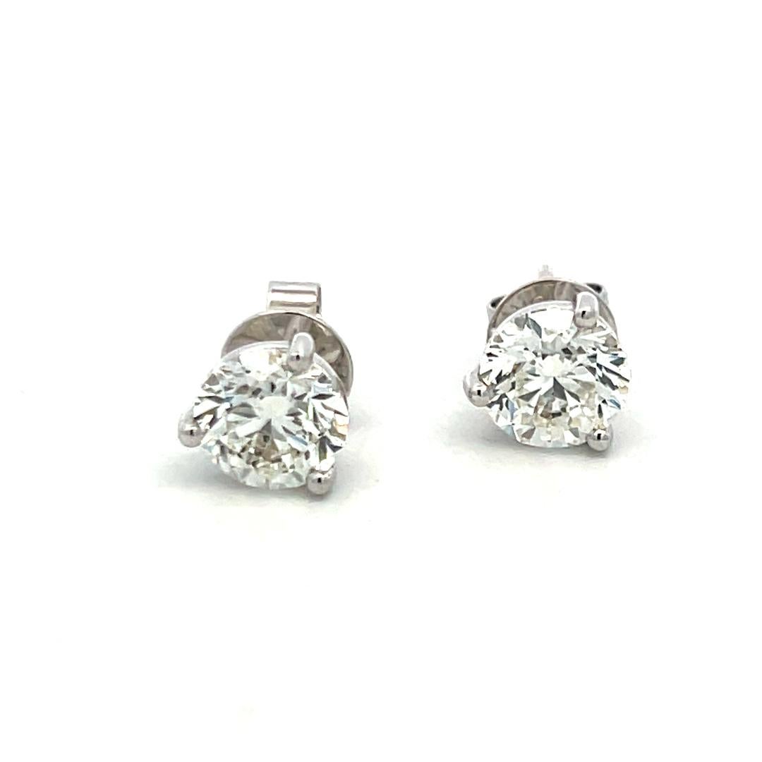 Orecchini con diamanti tondi e brillanti da 4,00ct in oro bianco 18K con GIA (I SI2) in vendita 4