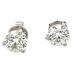 Orecchini con diamanti tondi e brillanti da 4,00ct in oro bianco 18K con GIA (I SI2)